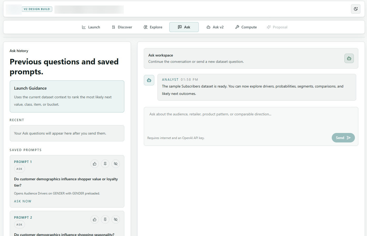 Saved prompts and follow-ups