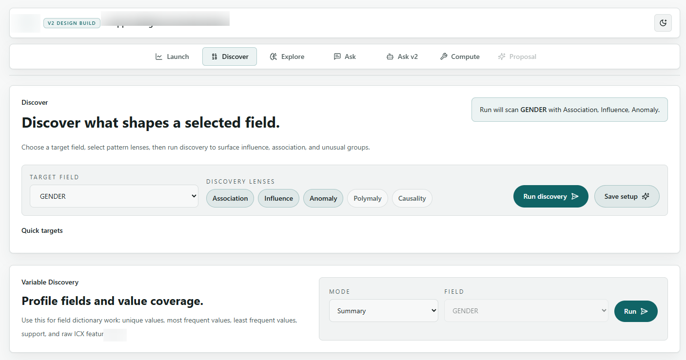 Configurable analysis setup